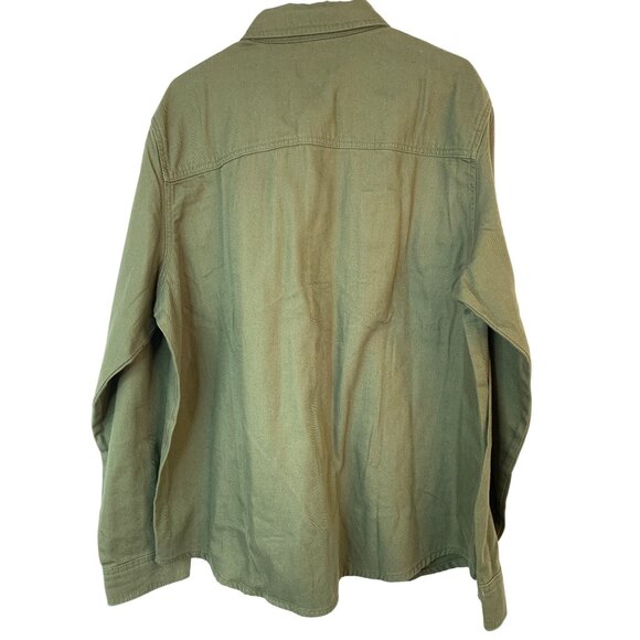 Lucky Brand Olive Green Button-Up Shirt Jacket XL Cotton Shackette 9093 NWT - Picture 9 of 12